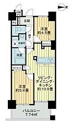 ライオンズマンション白金台 2LDKの間取図画像