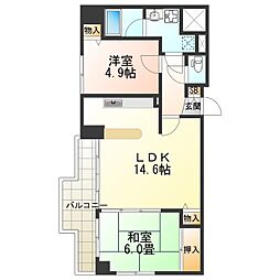 KM山坂 2LDKの間取図画像