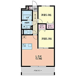 レゴリス成城2 2LDKの間取図画像