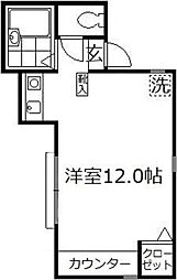 アーバン・パレス6号館 ワンルームの間取図画像