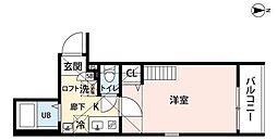 蕨市塚越5丁目アパート 1Kの間取図画像