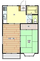 第3さつきハイム 2DKの間取図画像