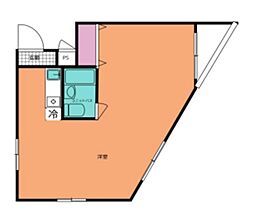 サンライズビル 5階ワンルームの間取り