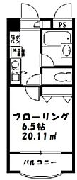 城所マンション 1Kの間取図画像