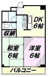U・コート 2DKの間取図画像