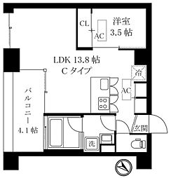 オレア日本橋浜町 1LDKの間取図画像