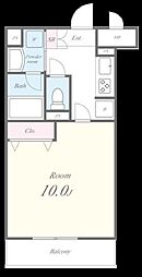 コンフォート 2階1Kの間取り