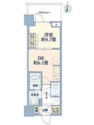 パークシティ中野ザタワーエアーズ 1DKの間取図画像