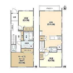 Kolet片倉#12 2階2SLDKの間取り