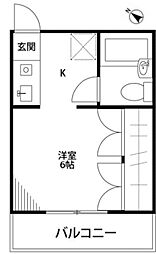 ブルージュ ワンルームの間取図画像
