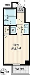 エスポワール新小岩 1Kの間取図画像