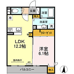 メゾンヴィクトワール梶ヶ谷 1LDKの間取図画像