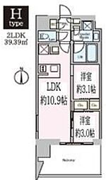 クレストコート東陽町 2LDKの間取図画像
