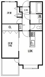 グランピリエ 2LDKの間取図画像