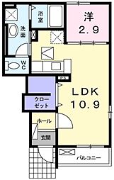 ハイツさくら 1LDKの間取図画像