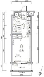 アルテシモ デュース 1階1Kの間取り