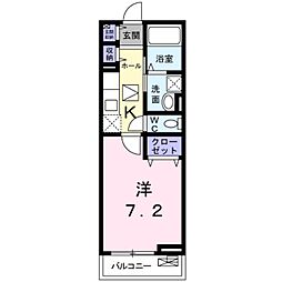 グランキューブ 1Kの間取図画像