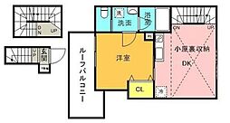 K-house西蒲田 1LDKの間取図画像