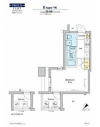 プラウドフラット月島アベニュー 1Kの間取図画像
