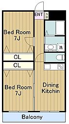 エムエスビル 2DKの間取図画像