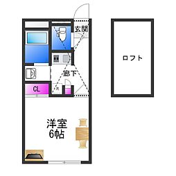 レオパレスポップ 1Kの間取図画像