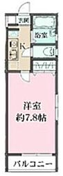 フュエルラーデン笹塚 3階1Kの間取り