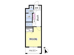 グランピュア・カミヤ 1Kの間取図画像