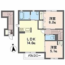 アトリエールＢ B201 ｜ 福島県福島市御山字三升蒔10（賃貸アパート2LDK・2階・58.73㎡） その2