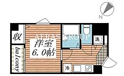 ヴィレ日本橋箱崎 1Kの間取図画像