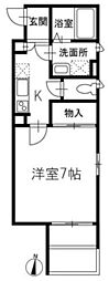 アムパルク羽根木 1Kの間取図画像