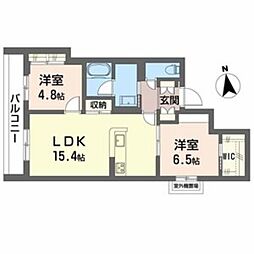 堺市北区東雲東町1丁マンション 2LDKの間取図画像