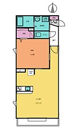 ソシア坂下町 1LDKの間取図画像