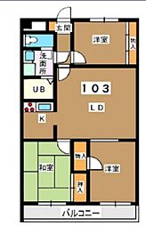 志村城山マンション 1階3LDKの間取り