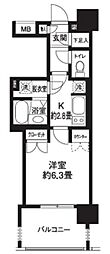 ライオンズシティ白金高輪 1Kの間取図画像