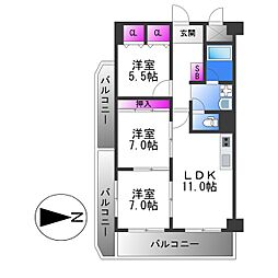 サンメゾン 3LDKの間取図画像