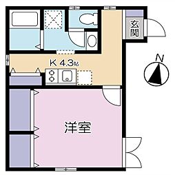 ラルゴ 1Kの間取図画像