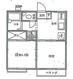 斎藤ハイツ2 2Kの間取図画像