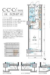 リヴシティ関内 1Kの間取図画像