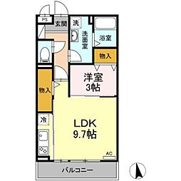 クレールTK 1LDKの間取図画像