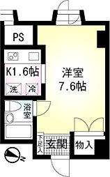 第1ウィステリアヒルズ 1Kの間取図画像