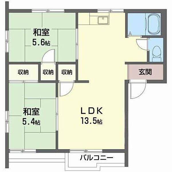 ドミール88 201｜福島県福島市須川町(賃貸アパート2LDK・2階・49.00㎡)の写真 その2