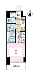 テラス文京本郷 1Kの間取図画像