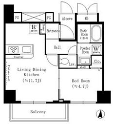 YUNOARTKAMEIDO 1LDKの間取図画像