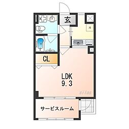 RITZ東住吉 ワンルームの間取図画像