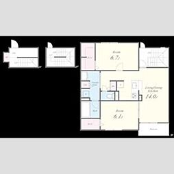 寅林様マンション 2LDKの間取図画像