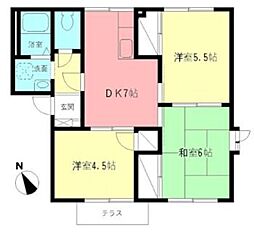 アンバービレッジE 3DKの間取図画像