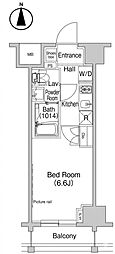 プラウドフラット富士見台 1Kの間取図画像