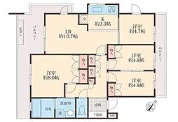 エルムコートC棟 4LDKの間取図画像