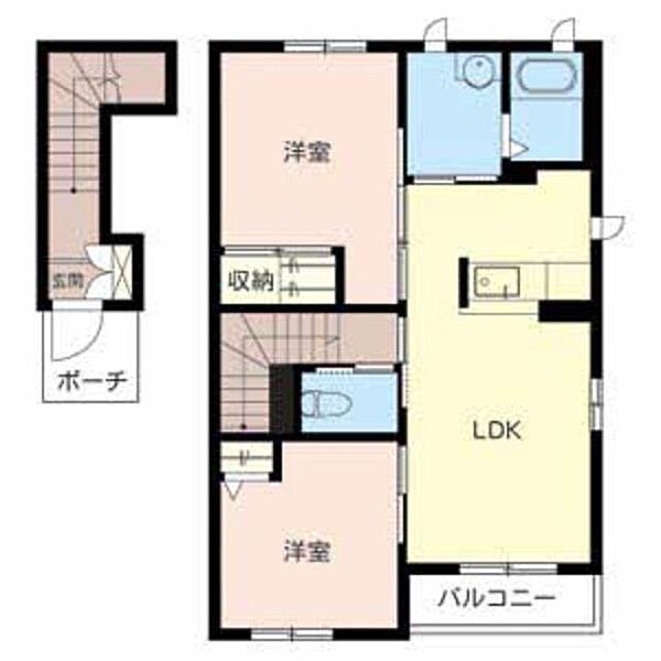 シャーメゾン六十谷 0202｜和歌山県和歌山市六十谷(賃貸アパート2LDK・2階・57.17㎡)の写真 その2