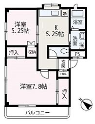 メゾンマルトネ 2Kの間取図画像